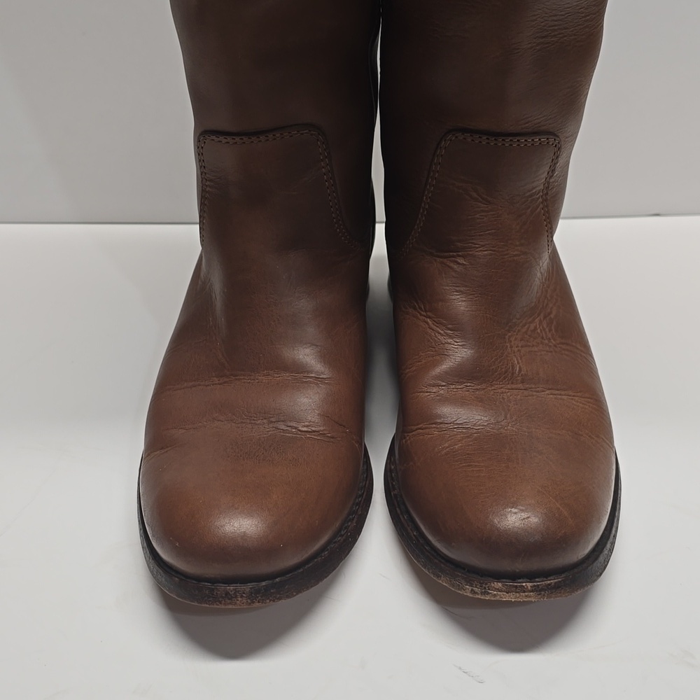 {Frye} Melissa Button Riding Tall Cognac Brown Leather - Size 6B - Picture 4 of 15